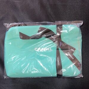 CHANEL Aqua Blue Cosmetic Bag